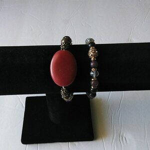 Glass and stone Stretchy Bracelet